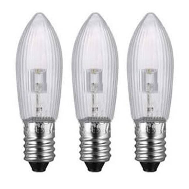 <b>E10 Ribbed Candle LED 10-55V Christmas Bridge Arch Replacement Light Bulbs</b>