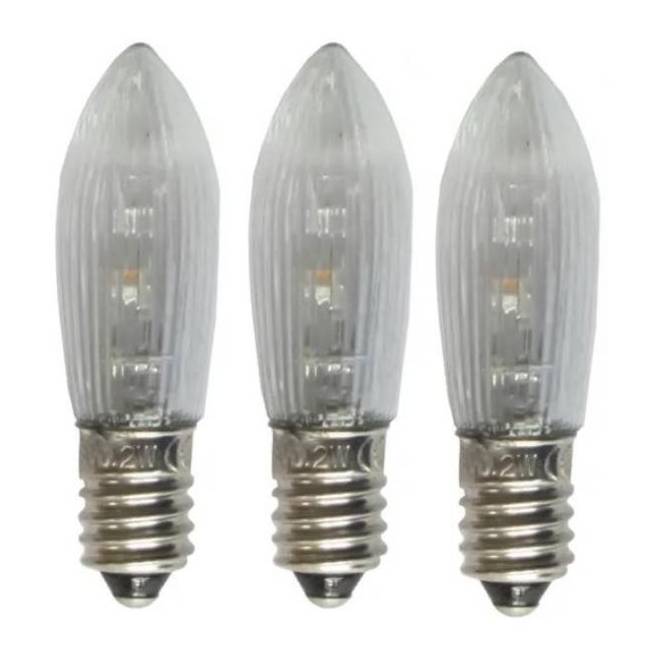 <b>E10 LED Top Candle 8-55V E10 Ribbed Candle Replacement Bulb for Fairy Lights Pyramid Candle Arch</b>