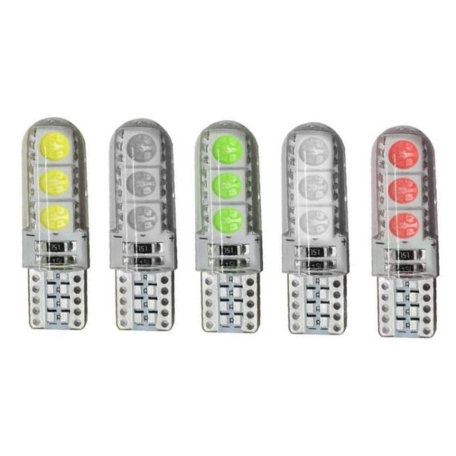 T10 W5W LED Bulb Silicone Flash Strobe Wedge T10 5050 6SMD LE