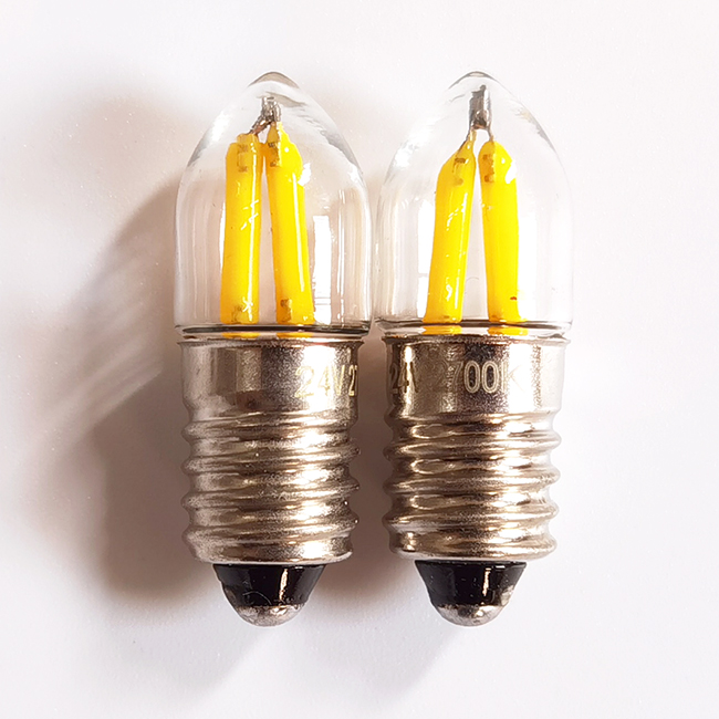 LED Filament Bulb 12V 24V E10 LED Miniature Bulb Flashlight R