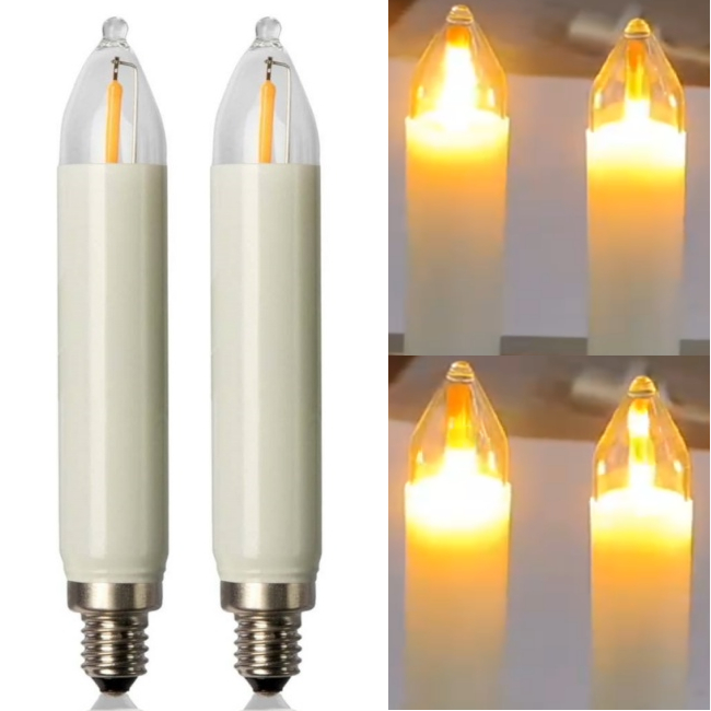 <b>T15 E10 LED Filament Small Shaft Candle Bulb 8-55V Flicker Flame Light Bulb Fairy Lights</b>