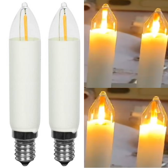 <b>Flickering Flame Light Bulbs T20 Candle Bulb 10-55V E14 LED Filament Small Shaft Candles Bridge Light</b>