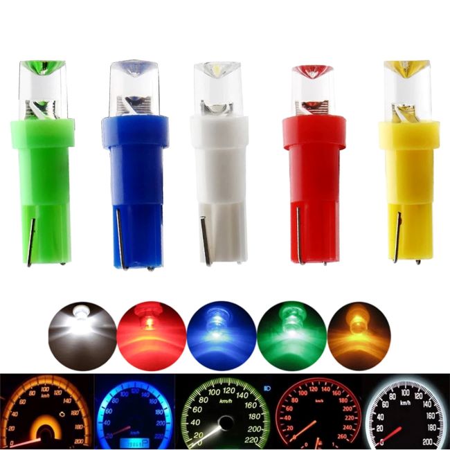 <b>T5 LED W3W Concave Wedge Dashboard Dash Gauge Light Lamp Bulb 12V T5  Instrument Panel Lamp Wedge Sid</b>