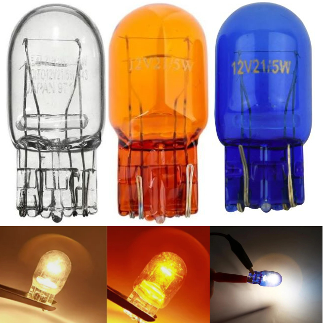 <b>T20 7443 Bulb W21/5W Halogen Bulb T20 Dual Filament Sidelight Turn Signal Indicators Stop Brake Tail </b>