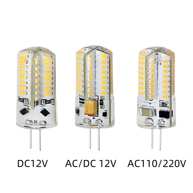 <b>G4 3014 64SMD Silicone Crystal Lamp DC12V AC110V /220V G4 Bi-pin Base AC Chandelier Under Cabinet Lig</b>