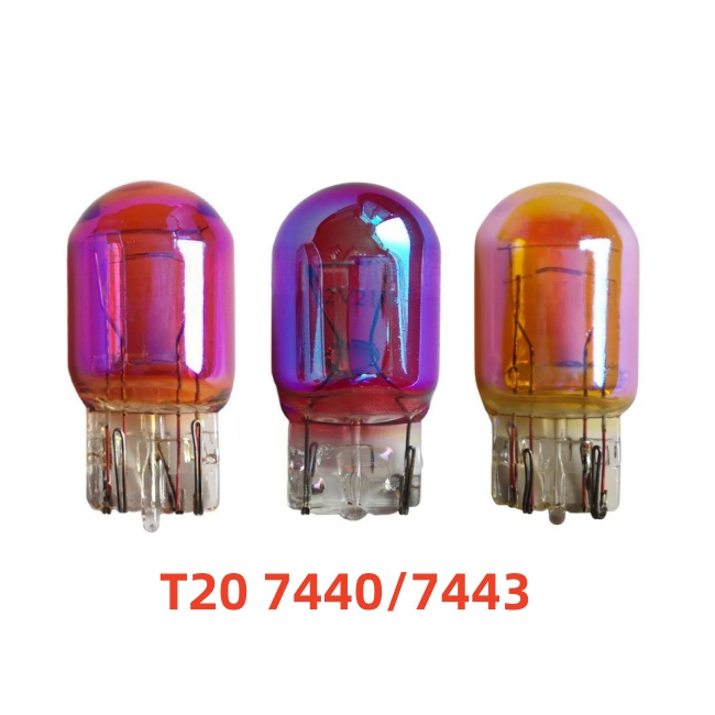 <b>T20 7440 7443 Yellow Amber Red Chrome Halogen Lamp 12V WY21W W21W Turn Signal Light Brake Bulbs Stop </b>