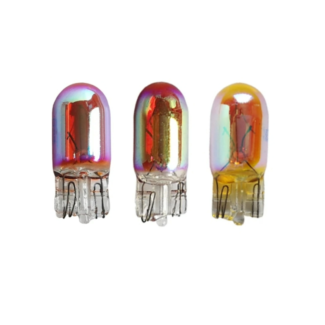 <b>T10 W5W 194 12V Wedge Light Bulb Chrome Amber Red Yellow Map Light Reading Light Clearance Lamp</b>
