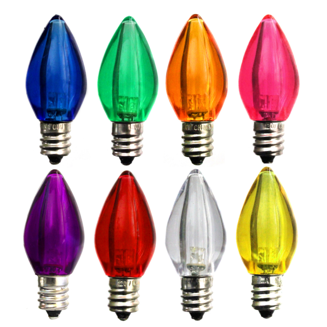 <b>C7 Transparent Smooth SMD Led Bulbs Multicolor Replacement Light Bulbs for Christmas</b>