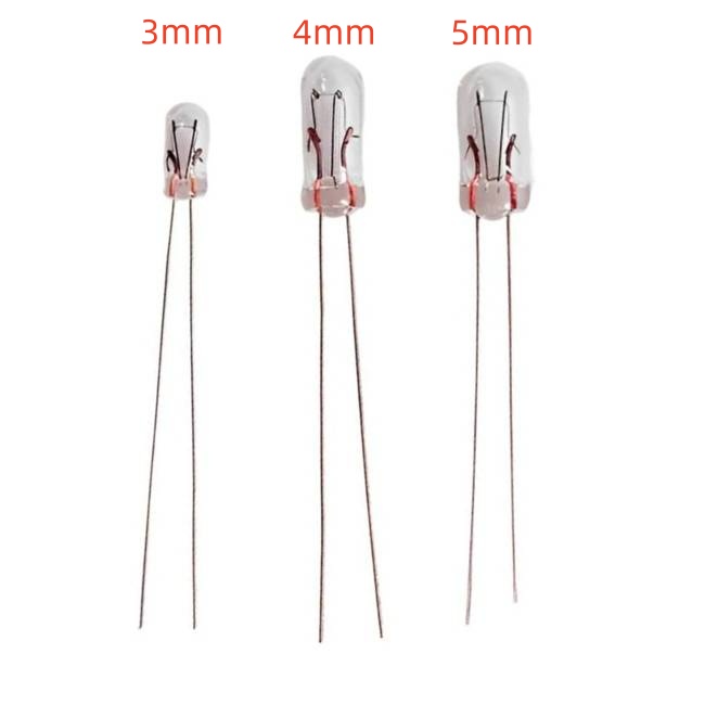 <b>3mm 4mm 5mm Wire Terminal Lamp 3V 80-100mA Rice Bulb Wire Base Miniature Incandescent Light Bulbs</b>