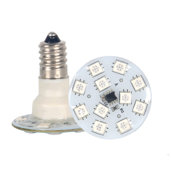 <b>E14 Amusement LED Light AC24V 60V 110V 220V E14 5050 16SMD Color Changing RGB Pixel LED Light</b>