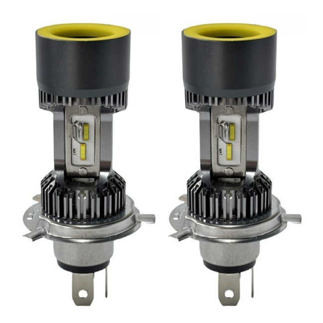 LED Motorcycle Headlights H4 HS1 Hi/Lo Beam with Angel Eyes D