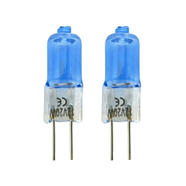 <b>G4 Blue Coated Halogen Bulb 12V 20W G4 Base 6V 20W Microscope Lamp G4 Bi-Pin Base Capsule Bulb 3100K</b>