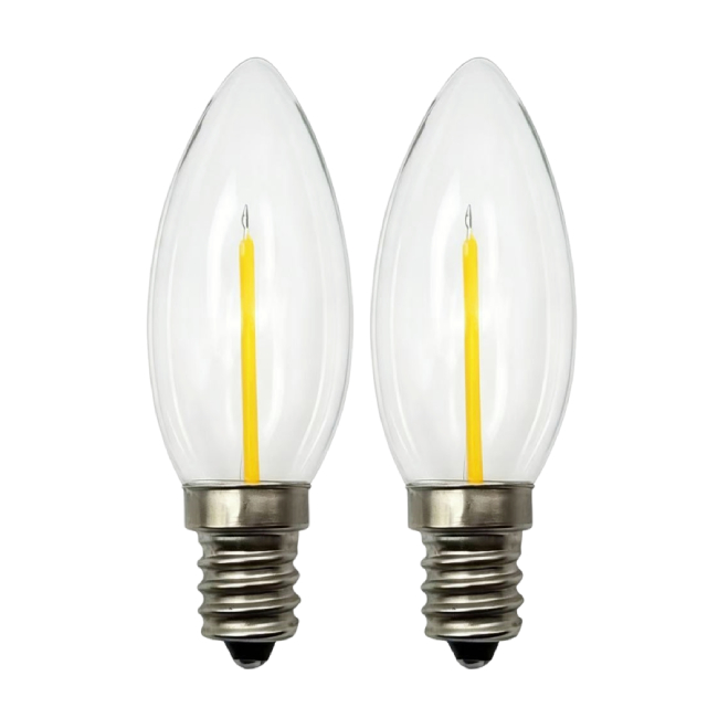 LED Filament E12 Candelabra Light Bulb C25 Candle Replacement