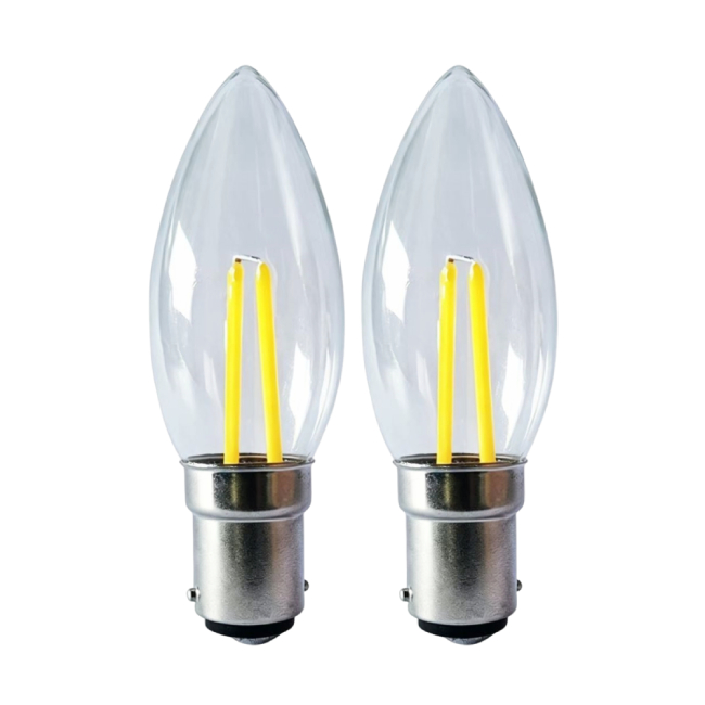 BA15D LED Filament Candle Bulb C25 BA15D Double Bayonet LED C
