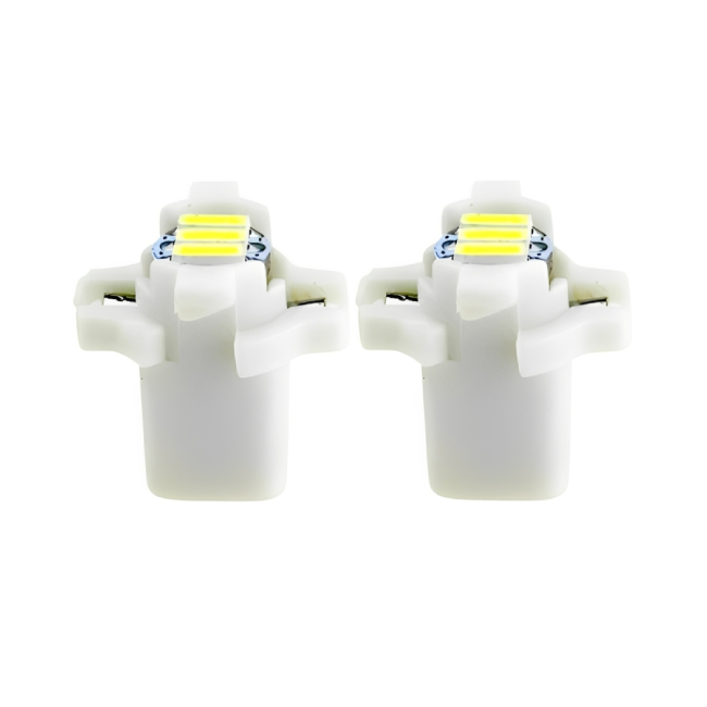 LED Dashboard Indicator Light Bulbs T5 B8.3D 4014-3SMD LED Cl