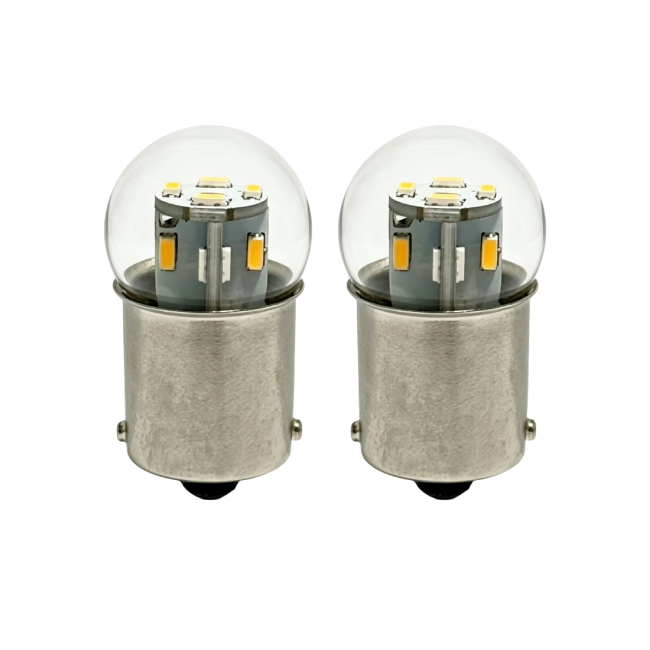 BA15S #89 3014 12SMD Glass Dome Flasher Lamp G6 G18 R5W LED R