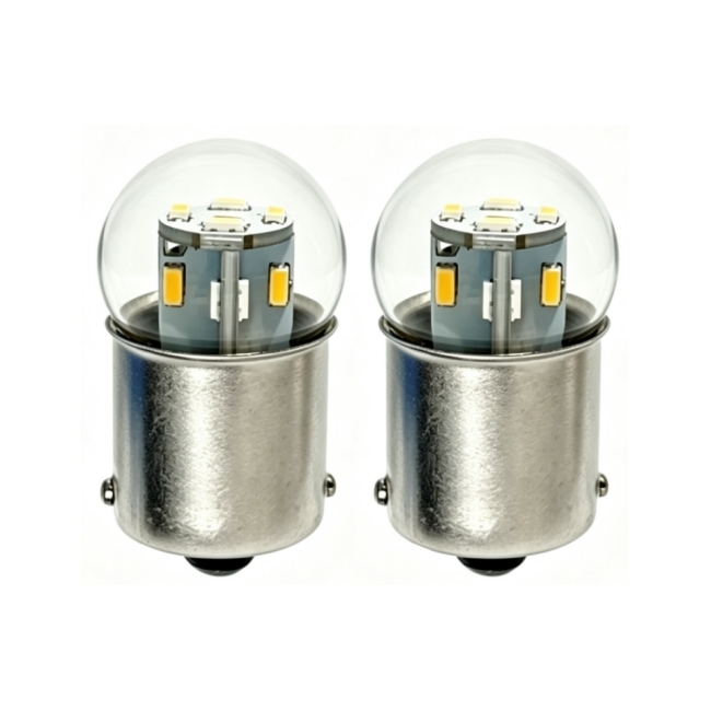 <b>BA15S #89 3014 12SMD Glass Dome Flasher Lamp G6 G18 R5W LED Replacement Bulb 12V</b>