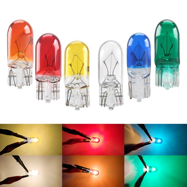 T10 W5W 194 Halogen Bulb 12V Replacement Dashboard Light Bulb License Plate Lamp Parking Light 