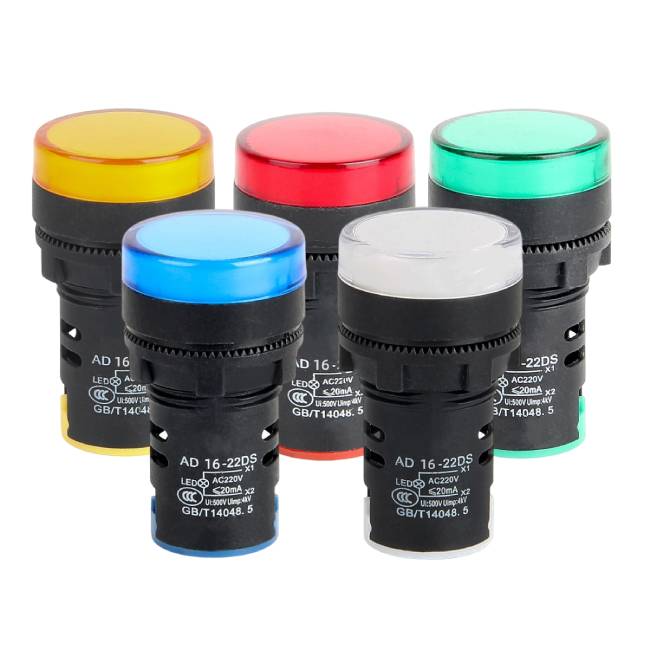 LED Indicator Pilot Signal Light Bulb AD16-22DS DC 12V/24V AC 220V Energy Saving Red Green Yellow Blue White