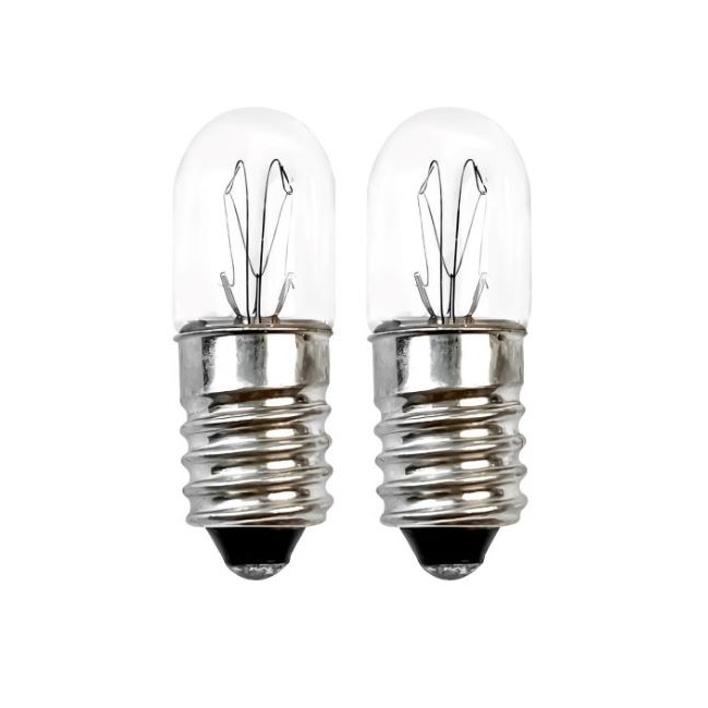 T10x28mm E10 Screw Base Tubular Light Bulb 6.3V 12V 24V 110vV-240V T3 1/4 E10 Miniature Replacement Bulb Pilot Light Indicator Lamp