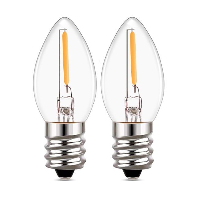 C7 Led Filament Bulb Night Light Bulb 120V 0.6W  E12 Base Candle Bulb Candelabra Lamp Salt Lamp