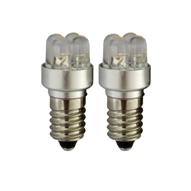 E10 4LED Miniature LED Bulbs 12V 24V Screw Base Indicator Bulb LED Replacement Lamp