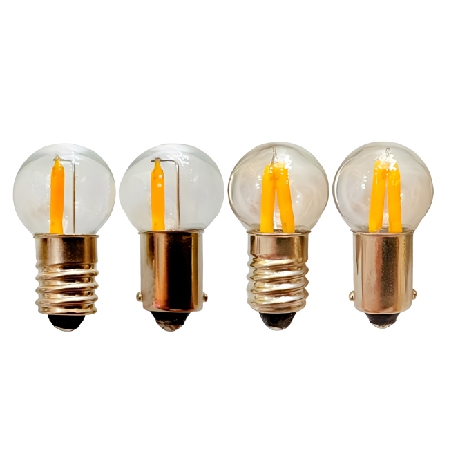 LED Filament Bulb BA9S E10 G15 Miniature Bulb Globe Shaped Pygmy Filament Lamps Pinball Machine Light Bulb 6V 12V 24V