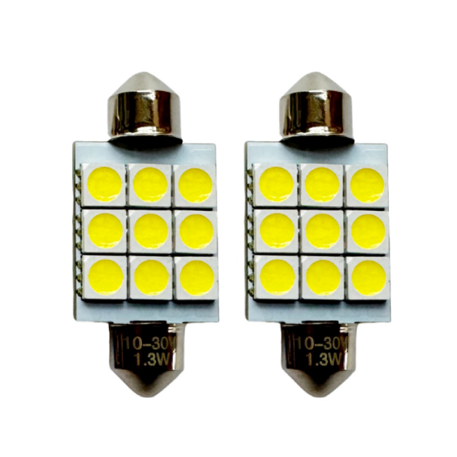  36mm 39mm Festoon LED Replacement Bulb C5W 5050 9SMD LED Car Festoon Reading License Plate Lamps 
