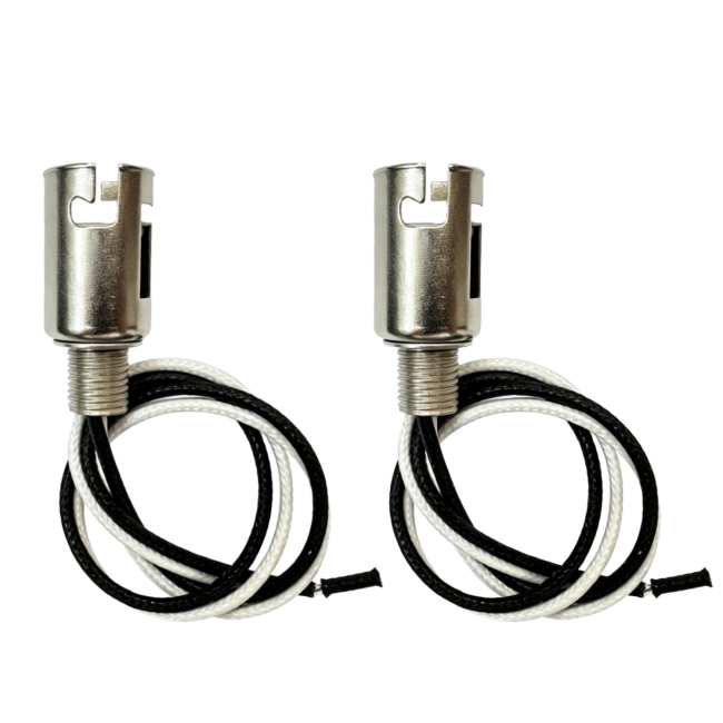 BA15D Double Contact Bayonet Lamp Socket with 2 Wire Leads