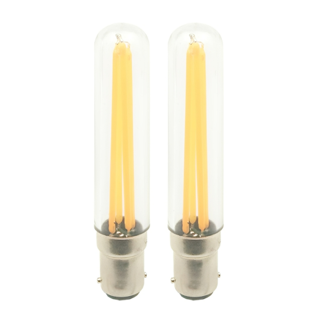 BA15D LED Tubular Filament Bulb 110V 220V BA15D Double Contact Bayonet Base LED Lights for Exit Sign Lights Chandeliers